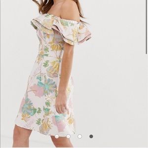 Chi Chi London Petite Mini Jacquard Dress